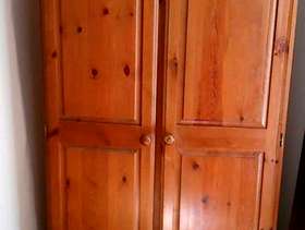 Freecycle Varnished pine wardrobe