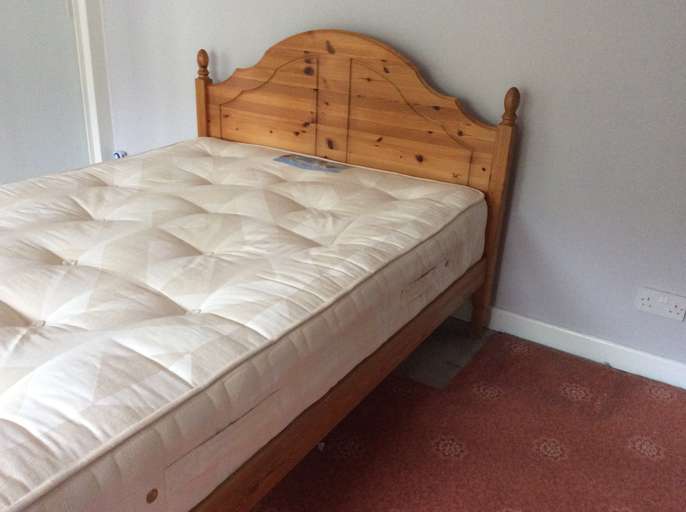 FreelyWheely Pine Double Bed and Mattress