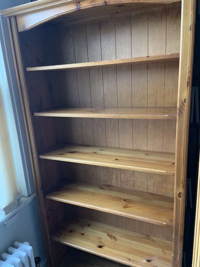 FreelyWheely Tall solid Pine Bookcase