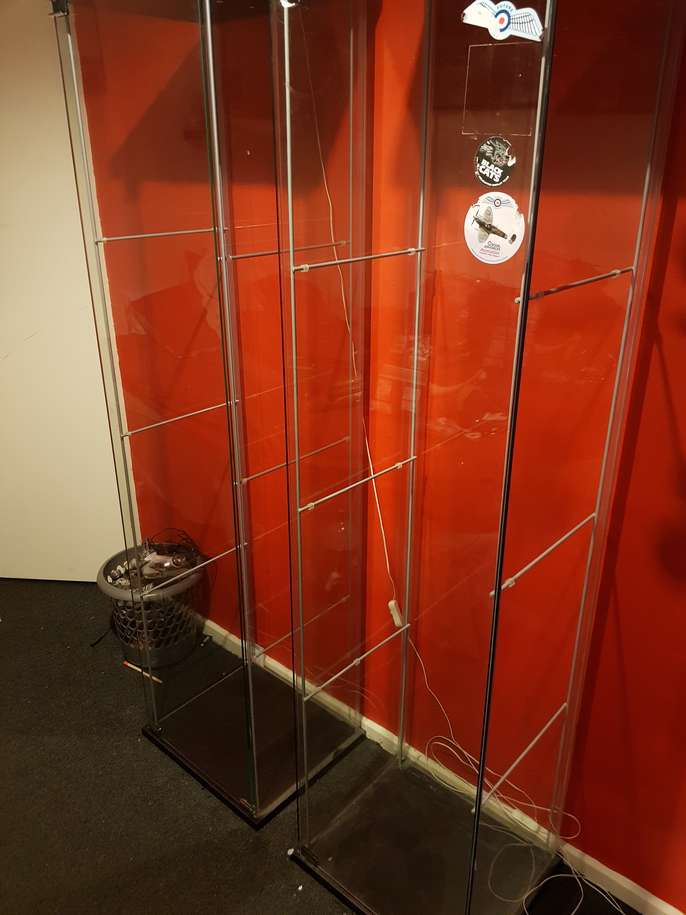 FreelyWheely X2 ikea three shelf display cases with matching lights