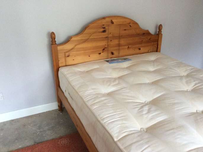 FreelyWheely Pine Double Bed and Mattress