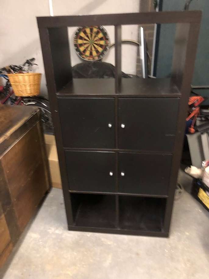 FreelyWheely Black Ikea Kallax shelving cupboard unit