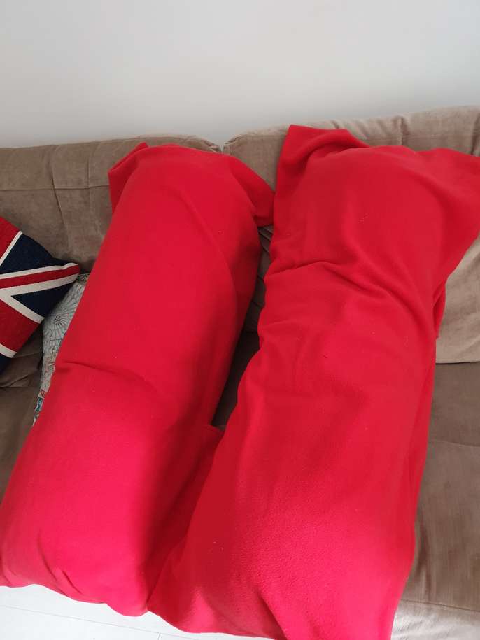 FreelyWheely 2 x large bolster cushions with felt removable covers