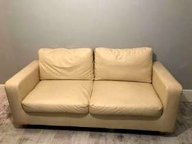 Freecycle 2.5 Seat Cream Faux Leather Sofa