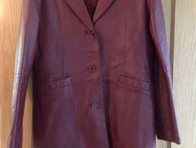 Freecycle Burgundy 3/4 length leather coat
