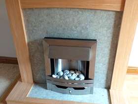 Freecycle Beech effect mantel and hearth electric fire