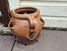 Freecycle Glazed terracotta strawberry planter