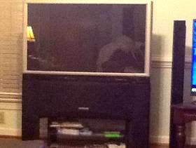 Freecycle 46" flat screen Hitachi television, model #46W500, with stand and ...