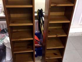 Freecycle 2 x Tall Wooden CD DVD Storage Tower Racks - ...