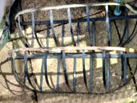 Freecycle 2 x black metal wall trough