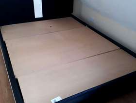 Freecycle King size bed faux leather