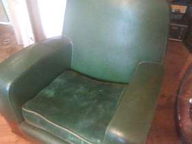 Freecycle Pair of 1930s green armchairs