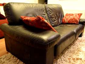 Freecycle Black Leather Couch