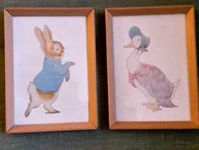 Freecycle Two Beatrix Potter Prints in Beech Frames 1960