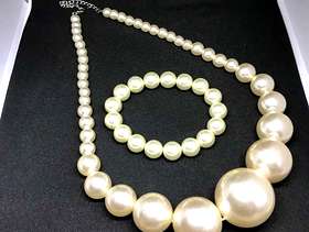 Freecycle Matching imitation Pearl necklace and bracelet set