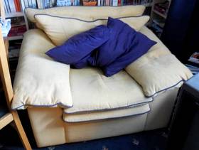 Freecycle Comfy canary yellow armchair