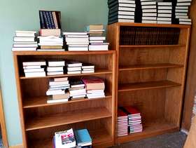 Freecycle Oak book shelves