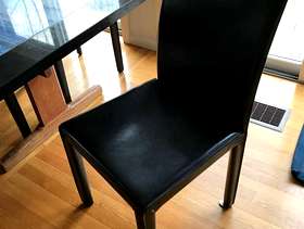Freecycle Chairs (3) -- 3 black leatherette, dining table style, no ...
