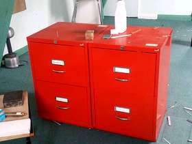 Freecycle 2 ×2 drawer red filing cabinets