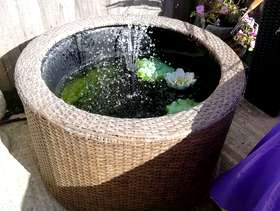 Freecycle Rattan water feature/pond