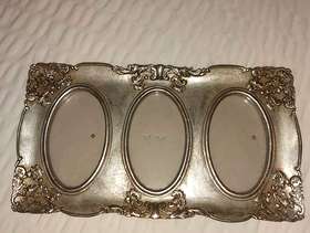 Freecycle Silver ornate photo frame for 3 photos
