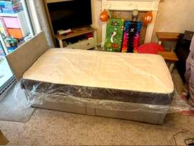 Freecycle Three foot bed with mattress and headboard