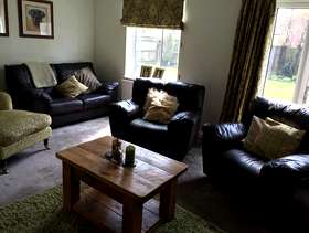 Freecycle Brown leather sofa and 2 chairs