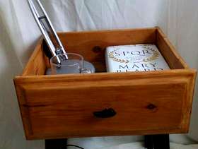 Freecycle Rustic/ Industrial unique side table with tapered legs