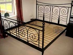 Freecycle IKEA King Size Noresund Bed Frame Black Metal