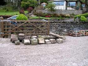 Freecycle Sandstone lintle & matching coin stones