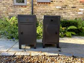 Freecycle 2 black wooden bedside table