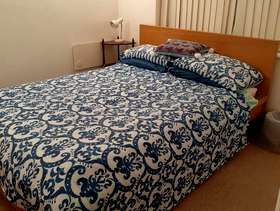 Freecycle Oak wood bed, mattress and protector