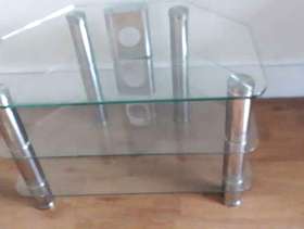 Freecycle Glass tv shelf