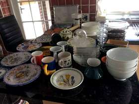 Freecycle Various plates, bowls, mugs, dishes