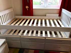 Freecycle Single wooden bed with trundle bed. Only 2 years old. ...