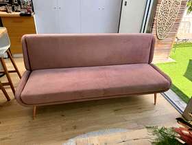 Freecycle FREE - Dusky Pink velvet sofabed (Immediate Pick up Twickenham)