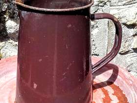 Freecycle Vintage enamel brown jug