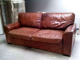 Freecycle Brown Leather Sofa