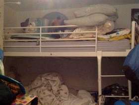 Freecycle Ikea. Raised metal bed. Single