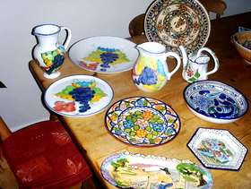 Freecycle Painted china plates etc