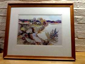 Freecycle Original watercolour of The Severn at Bullo Pill