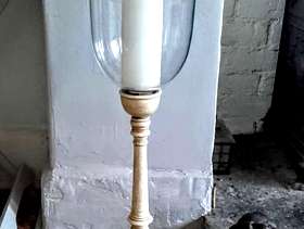 Freecycle Wooden floor standing candle holder