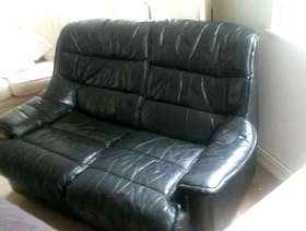 Freecycle Free Black Reclining Leather Sofa