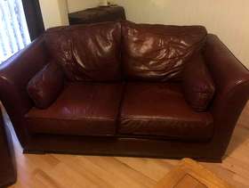 Freecycle 2 seater leather sofa.