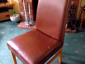 Freecycle Four faux leather dining chairs