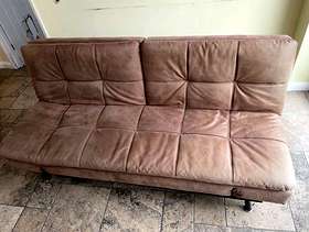 Freecycle Sofa bed, leather upholstery, solid metal frame