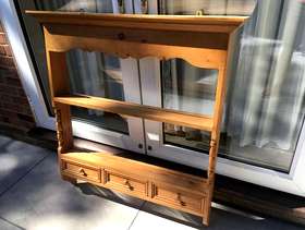 Freecycle Pine plate rack with drawers