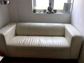 Freecycle Ivory/Cream Leather Sofa x 2