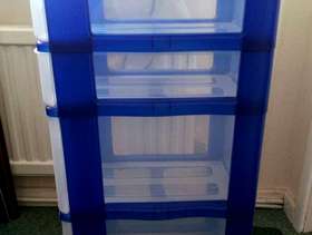 Freecycle 4 drawer plastic storage unit with wheels