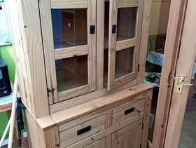 Freecycle Pine cupboard with glass doors